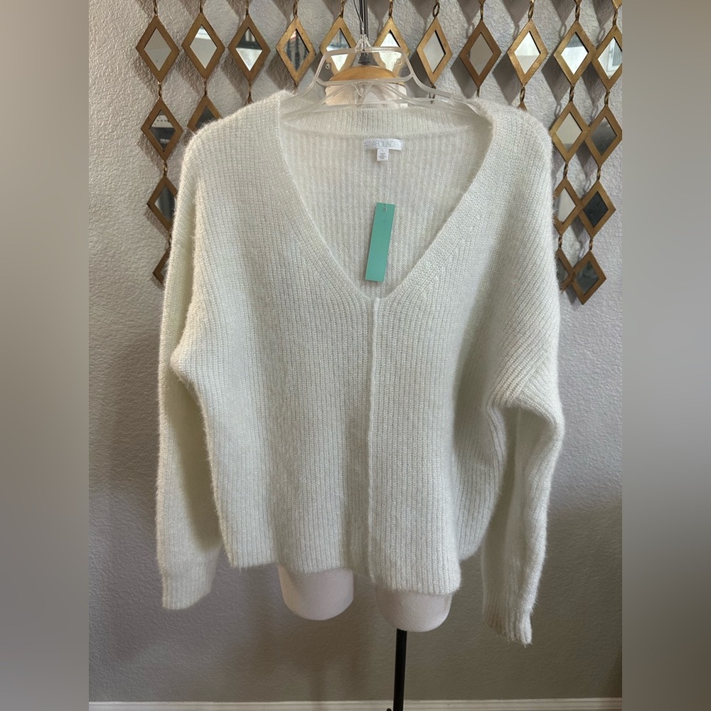 Abound Cream V-Neck Cozy Knit Sweater